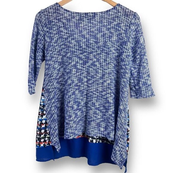 Poeme By Citron Women's M Santa Monica Colorful Mixed Media Top Art To Wear - Picture 2 of 7